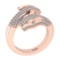 1.10 Ctw Si2/i1 Diamond 14K Rose Gold Creature Ring