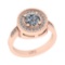 1.12 Ctw SI2/I1 Gia Certified Center Diamond 14K Rose Gold Wedding Halo Ring