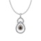 Certified 3.08 Ctw SI1/SI2 Natural Fancy Brown Yellow And White Diamond 14K White Gold Pendant
