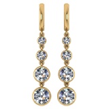 Certified 1.73 Ctw Diamond VS/SI1 Earrings For 14K Yellow Gold
