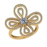 1.12 Ctw SI2/I1 Diamond 14K Yellow Gold Engagement Ring