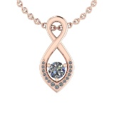 0.33 Ctw SI2/I1 Diamond 14K Rose Gold Necklace