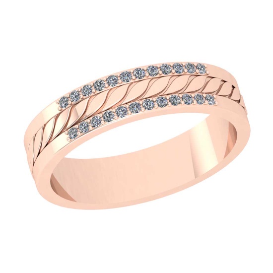 0.18 Ctw SI2/I1 Diamond Style 14K Rose Gold Eternity Band Ring