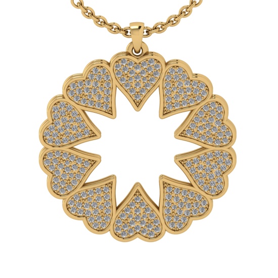 1.15 Ctw SI2/I1 Diamond 14K Yellow Gold Pendant Necklace