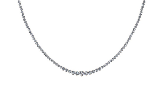 5.63 Ctw SI2/I1 Diamond 14K Rose Gold Princess Necklace