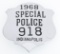 1968 INDIANAPOLIS SPECIAL POLICE BADGE NO. 918