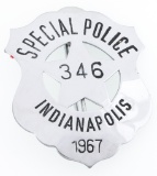 1967 INDIANAPOLIS SPECIAL POLICE BADGE NO. 346