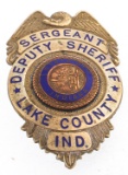 LAKE COUNTY INDIANA DEPUTY SHERIFF SERGEANT BADGE