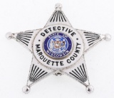 MARQUETTE COUNTY WISCONSIN DETECTIVE BADGE
