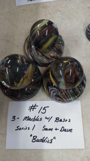 Series 1 Buddies Sam & Dave 3 marbles with bases