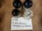 4 ART GLASS MARBLES ON STANDS LOT