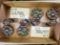 6 LARGE BADGER MARBLES W/FROG BASES