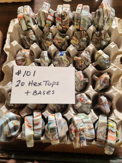 LOT OF 20 HEX TOPS AND BASES