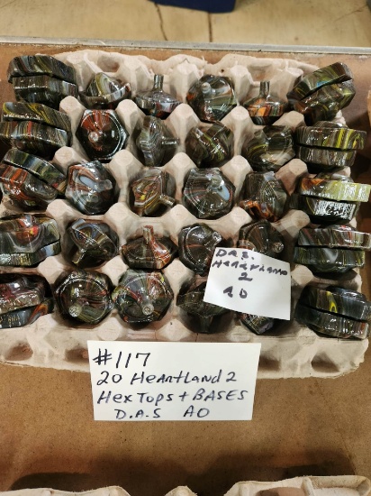LOT OF 20 HEARTLAND HEX TOPS/BASES