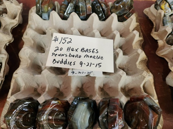20 HEX BASES PENNSBORO MARBLE BUDDIES