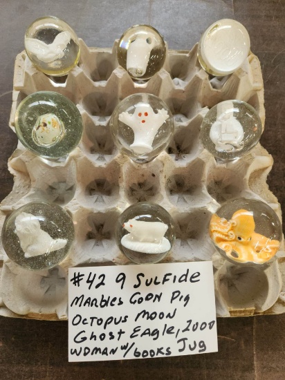9 SULFIDE CHARACTER MARBLES