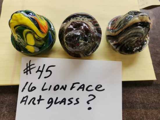 16 LION FACE ART GLASS