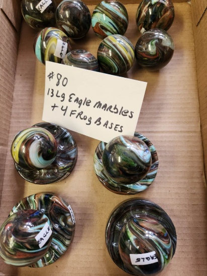 LOT OF 13 LARGE EAGLE MARBLES
