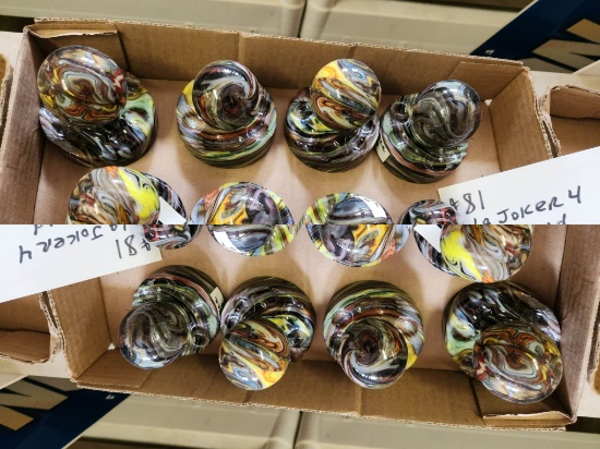 LOT OF LARGE JOKER 4 MARBLES