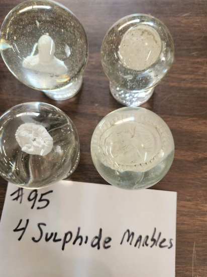 4 SULPHIDE MARBLES
