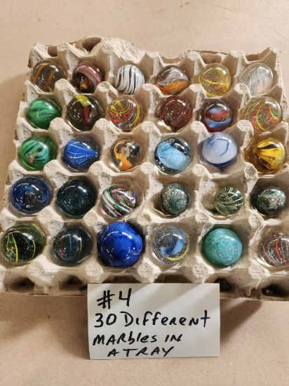 30 DIFFERENT ASSORTED MARBLES