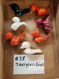 LOT OF ART GLASS BIRDS