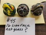 16 LION FACE ART GLASS