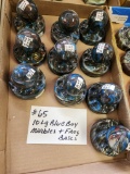 LOT OF 10 LARGE BLUE BOY MARBLES AND FROGS