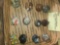 Tray of 12 Assorted Cullet tops and Emb bases
