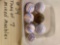 Tray of 7 mixed marbles