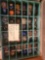 Display case with 48 Art Glass marbles