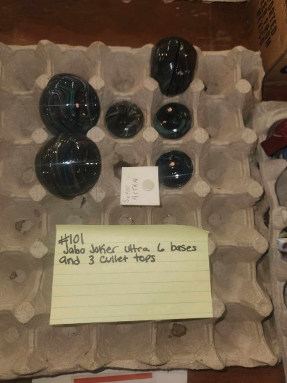 3 Jabo Joker cullet tops and 6 Emb bases
