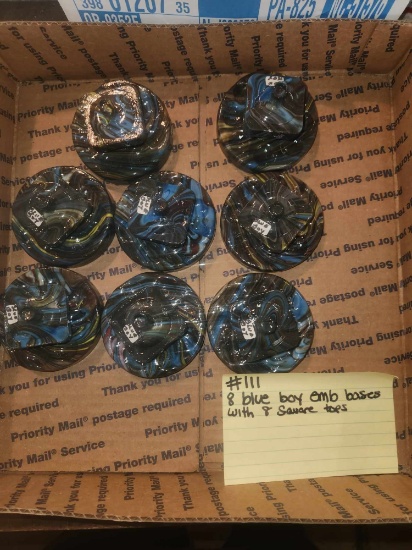 8 Blue Boy Cullet tops and Emb bases