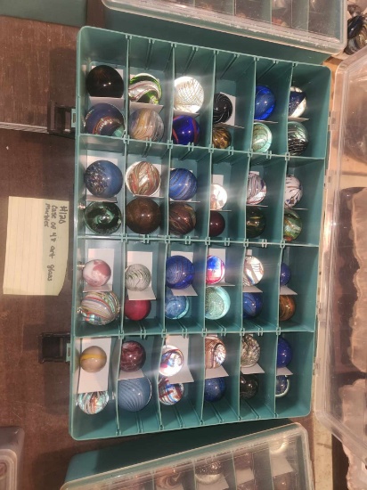 Case of 48 nice Art Glass marbles