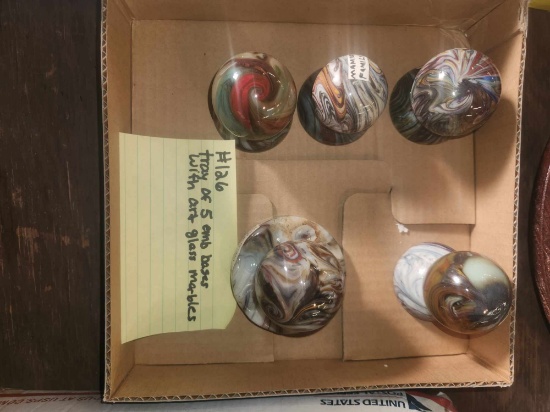 Tray of 5 marbles with Emb bases