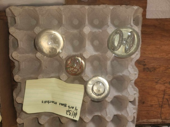 4 Art Glass marbles
