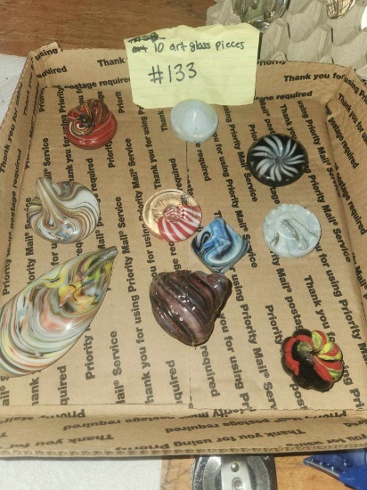 10 Art Glass pieces