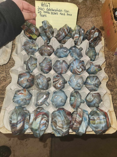20 JAbo Celebration Hex Tops and 20 Embossed bases