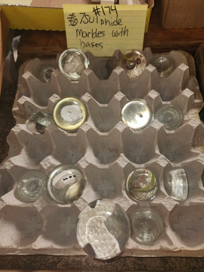 7 Sulphide marbles with bases