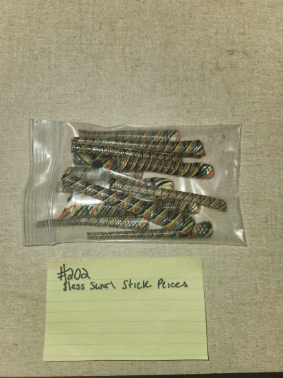 Glass Swirl stick pieces