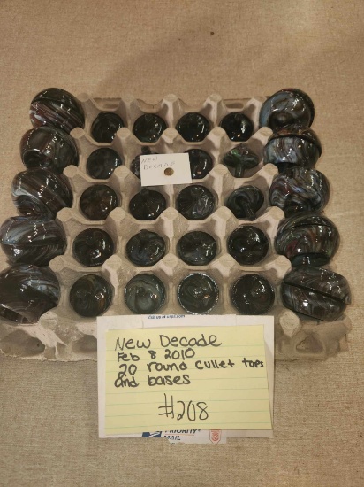 20 New Decade Cullet Tops and Emb bases