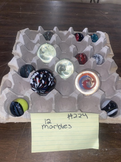 12 Art Glass marbles