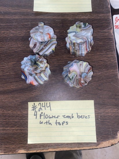 4 Flower tops with Emb bases