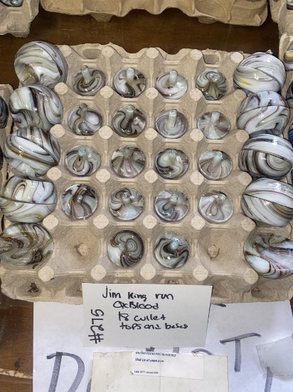 18 Jim King Oxblood Cullet Tops and Embosed bases