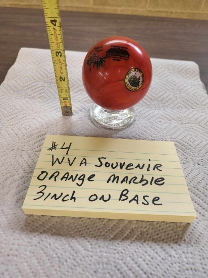 WVA Souvenir Orange 3 inch marble on base