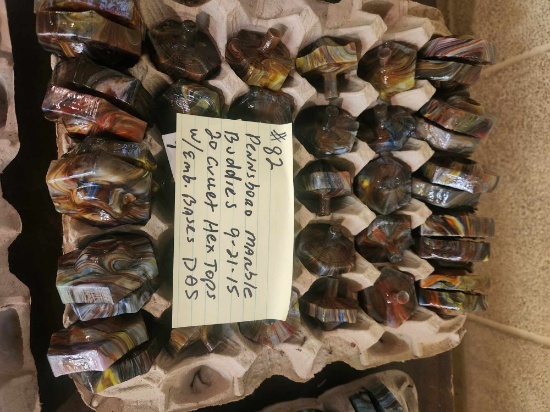 Tray of 20 D.A>S. Pennsboro Buddies 9-21-15 Hex Tops and Emb.bases