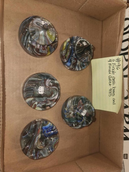 4 Finale cullet tops and 5 Emb bases