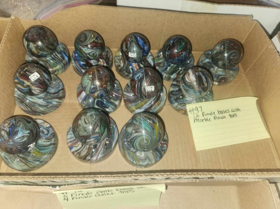 12 Finale cullet tops with 12 Emb bases