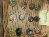 Tray of 12 Assorted Cullet tops and Emb bases