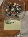Tray of assorted marbles